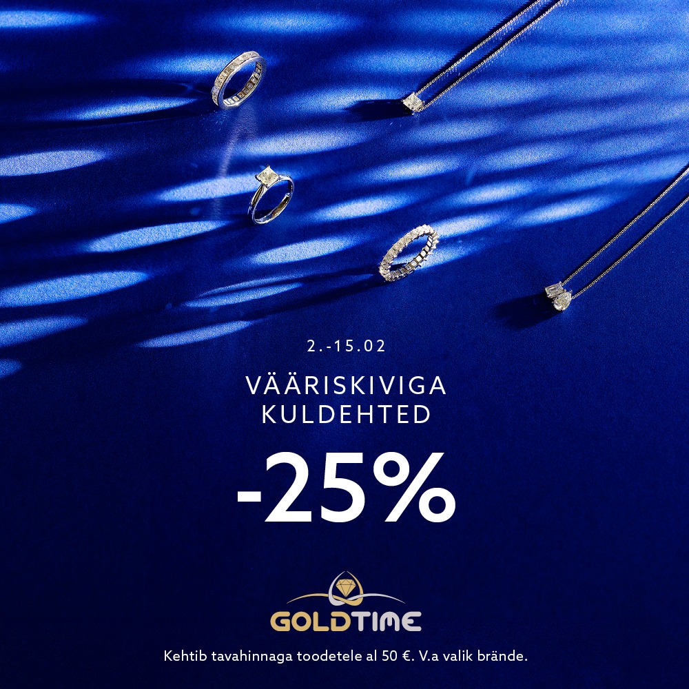 Goldtime: Kõik vääriskividega kuldehted -25%!