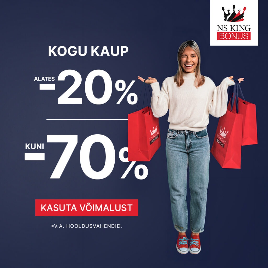 NS King Bonuses kogu kaup alates -20% kuni -70%