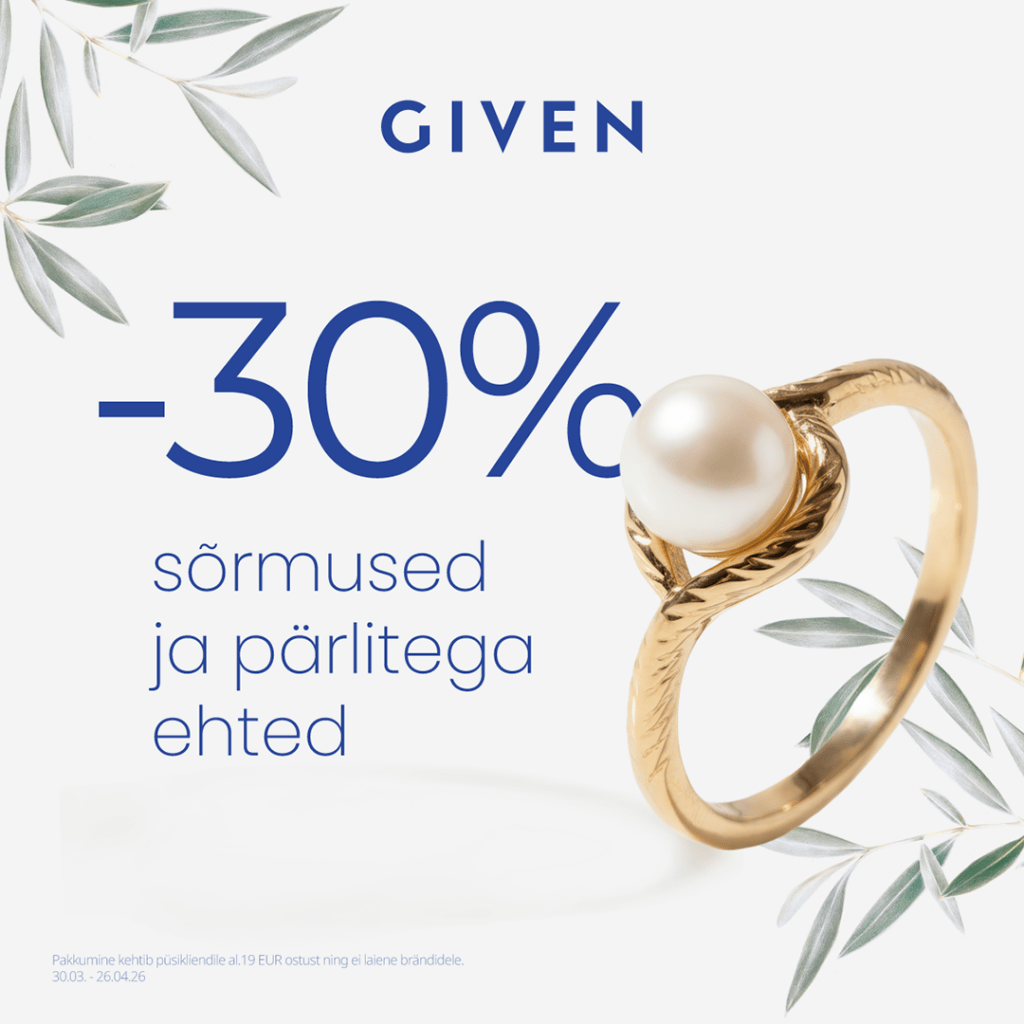 Givenis kullast ja hõbedast sõrmused ja pärlitega ehted -30%!
