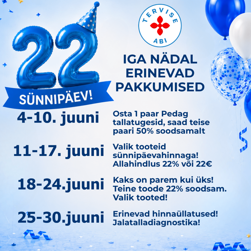 Tervise Abi 22. sünnipäev toob iga nädal uued pakkumised